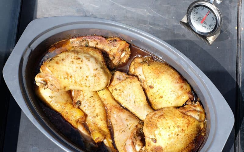 Recette poulet mariné au four solaire