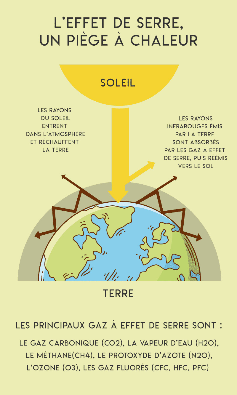 infographie expliquant l'effet de serre